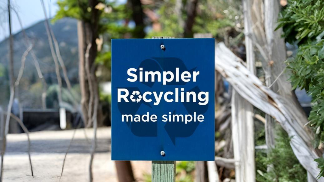 Simpler Recycling sign